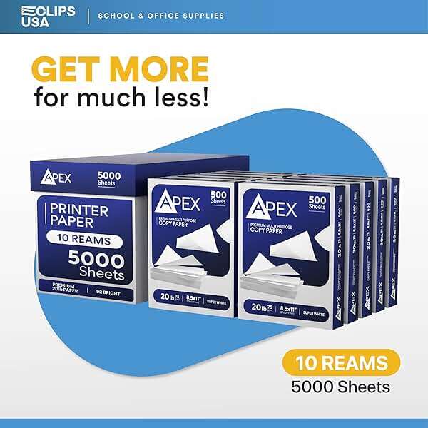 Copy Paper Printer Paper 20lb Multipurpose Printer Paper 8.5 x 11 White 92 Bright White Paper Office Supplies 500 Sheets Per Ream (10 Reams Case 5000 Sheets) - Image 5
