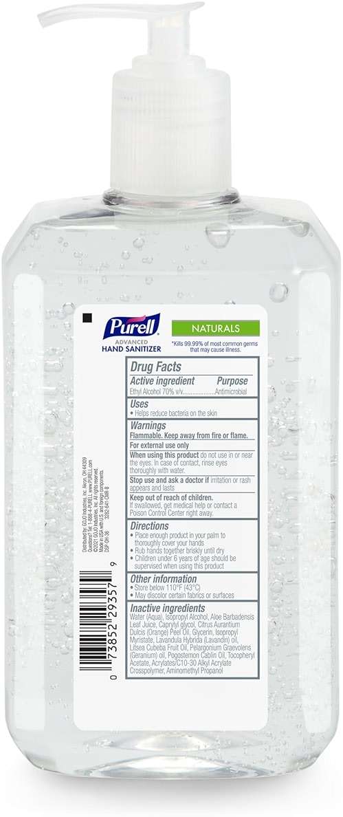 PURELL Advanced Hand Sanitizer Naturals + Refillable Aluminum Bottles, (2) 2 fl oz Travel-Size Bottles (Shipped Empty) and (1) 24 fl oz Refill (Pack of 1) – 3282-12KIT-EC - Image 2