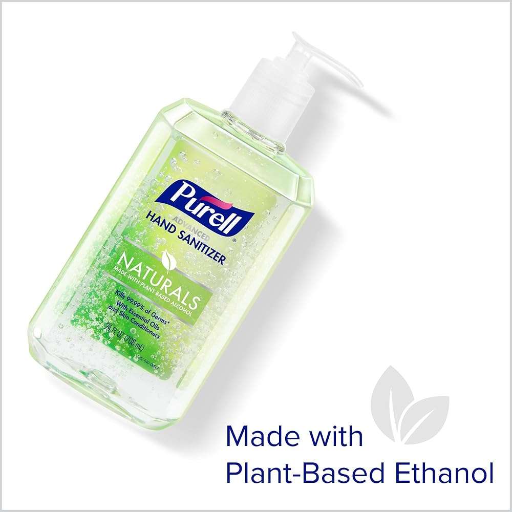 PURELL Advanced Hand Sanitizer Naturals + Refillable Aluminum Bottles, (2) 2 fl oz Travel-Size Bottles (Shipped Empty) and (1) 24 fl oz Refill (Pack of 1) – 3282-12KIT-EC - Image 7