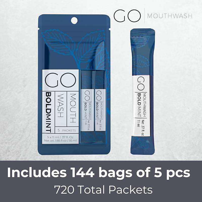 Bold Mint GO Travel Size Mouthwash Packets - Bulk Individual Mini Mouthwash Packets - Perfect Travel Size Toiletries for Guest Bathrooms - Alternative to Breath Strips and Spray, Alcohol and Dye Free - Image 2