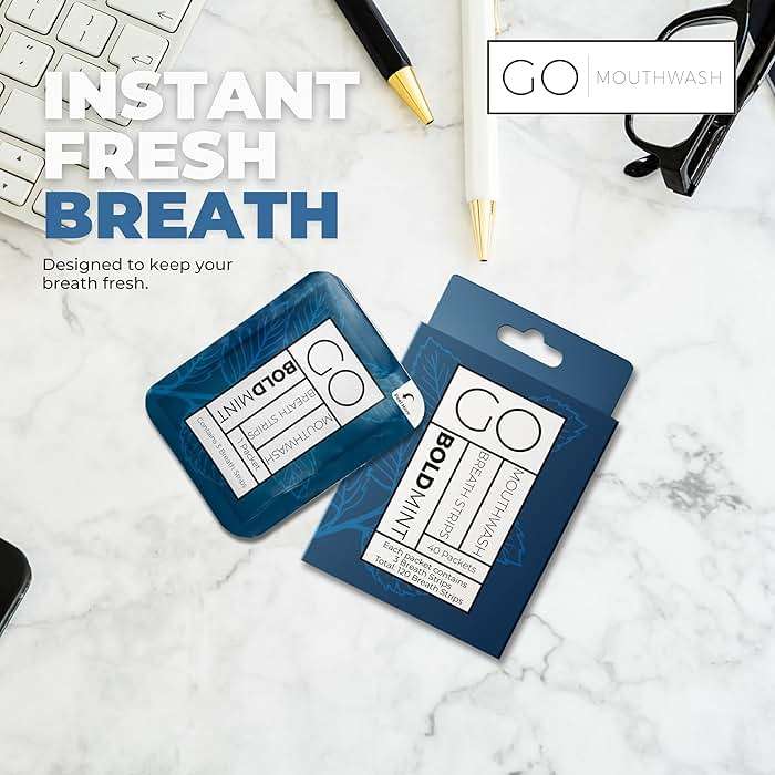 Breath Strips for Bad Breath by Go Mouthwash- Indivivual Packets containing 3 Bold Mint Strips - Alternative to Breath Mints, Travel Mouthwash, Breath Spray, and Other Fresheners - Perfect on the GO - Image 3