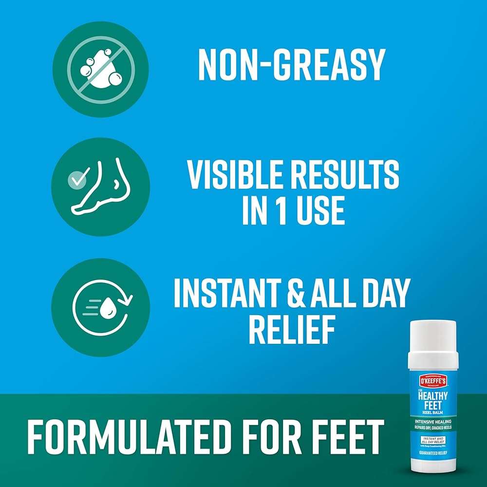 O'Keeffe's for Healthy Feet Intensive Healing Balm; Guaranteed Relief for Extremely Dry; Cracked Feet; Heel Balm that Instantly Fills Dry; Cracked Heels; 2.2oz Balm Stick; (Pack of 1) - Image 5