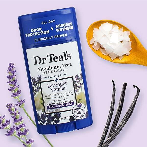 Dr Teal's Aluminum Free Deodorant, Lavender Vanilla with Essential Oils, 2.65 oz (Pack of 3) - Image 5
