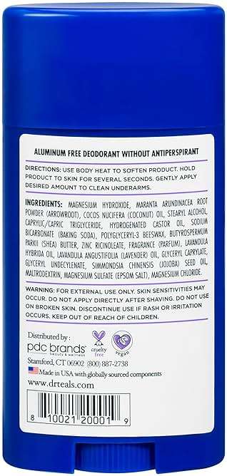 Dr Teal's Aluminum Free Deodorant, Lavender Vanilla with Essential Oils, 2.65 oz (Pack of 3) - Image 8