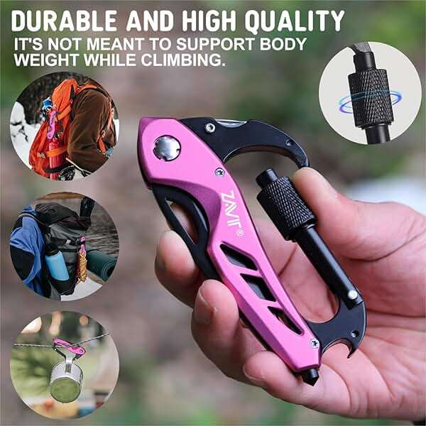 Multitool with Pocket Knife for Women, EDC Keychain Box Cutter with Window Breaker, Screwdriver, Bottle Opener, Camping Hiking Gear Gadget, Gifts for Women Mom Wife - Mothers Day Birthday Christmas - Image 6