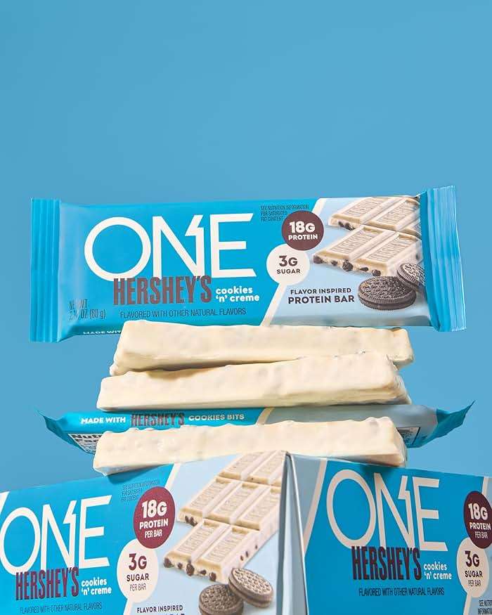 ONE Protein Bars, Hershey's Cookies 'n' Creme, Gluten Free with 18g Protein and 3g Sugar, Pantry Staples, 2.12 oz (12 Count) - Image 3