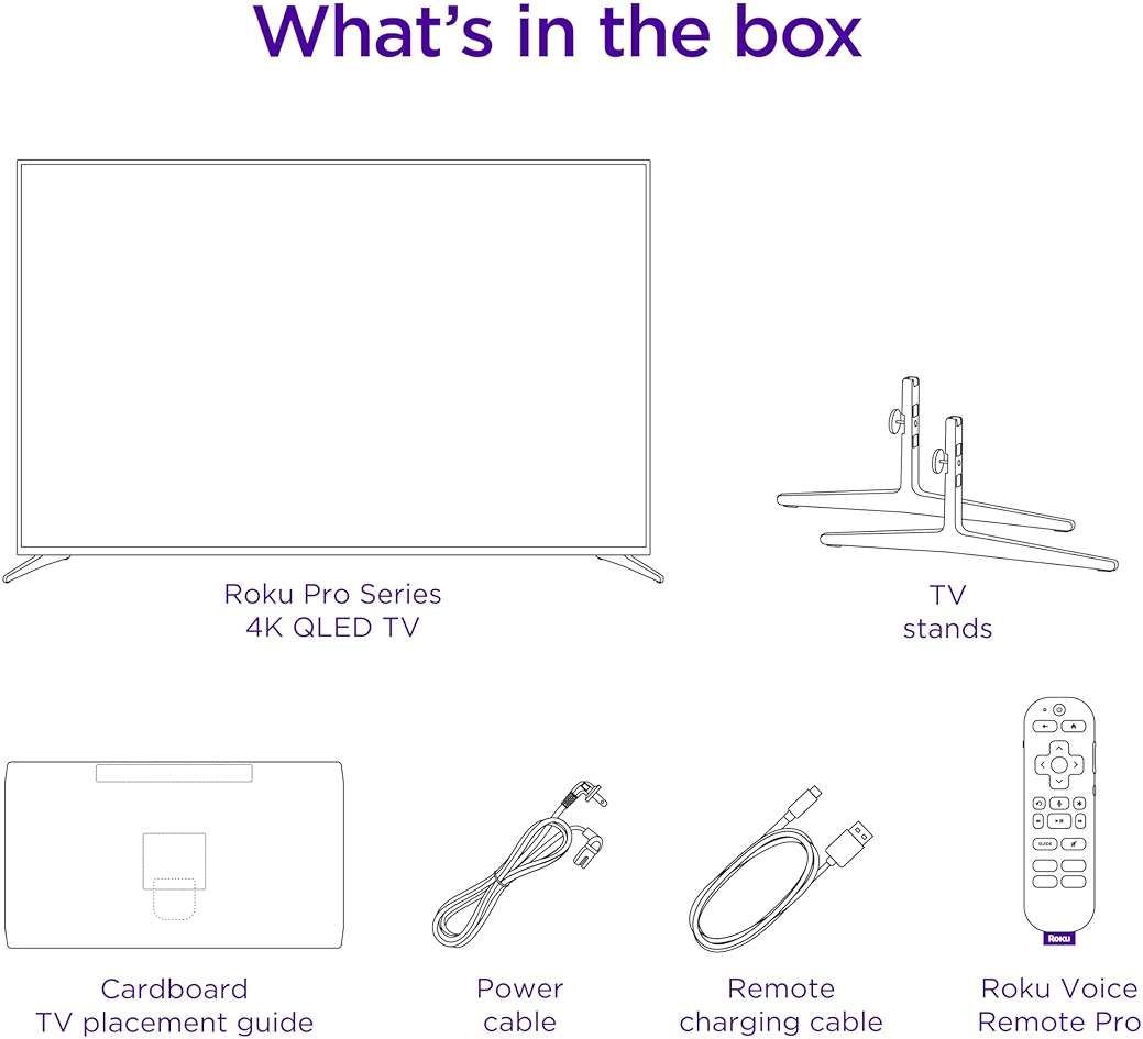 Roku Smart TV – 55-Inch Pro Series 4K QLED RokuTV with Backlit Roku Voice Remote Pro, Dolby Vision IQ, 120Hz Refresh Rate – Live Local News, Sports, Gaming - Image 11