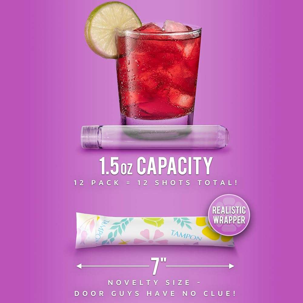 GoPong Tampon Flasks 12 Pack (18 oz Total) - Hidden Alcohol Travel Flasks for Women - Secret Liquor Containers for Nightclubs, Festivals, Cruises, and Sports Events – Includes Funnel & Spout - Image 3
