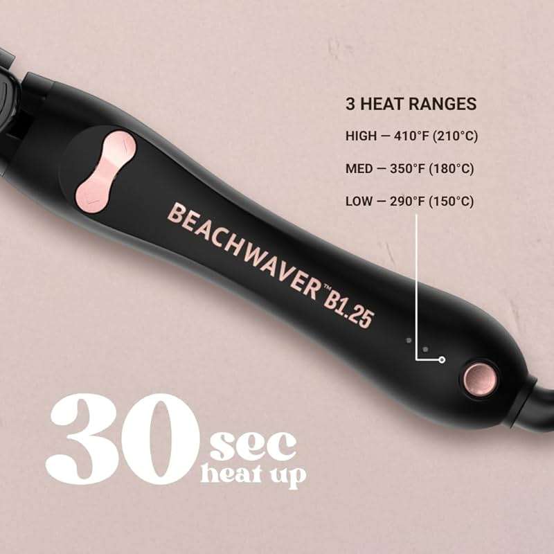 The Beachwaver Co. Rotating Curling Iron Ceramic Curling Iron - Largest Barrel Size for Long Hair! | Auto-Shut Off, Travel-Friendly, Dual Voltage - Image 3