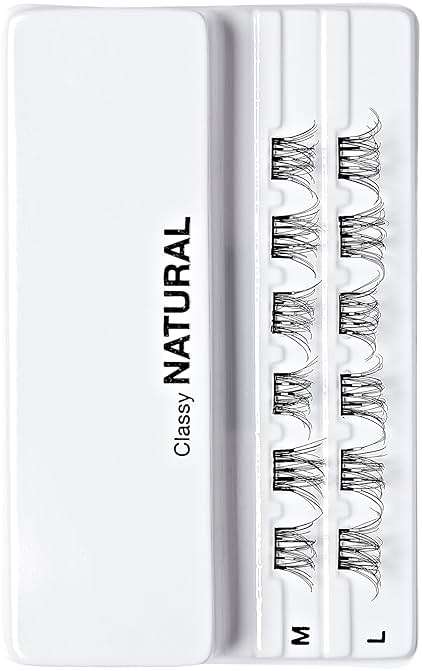 Kiss Impress Falsies Press On Self Adhesive Eyelashes, 10mm-12mm Natural Volume Press On Lashes, Black, No Glue Needed, Invisible Band, 12 Lash Clusters - Classy - Image 7