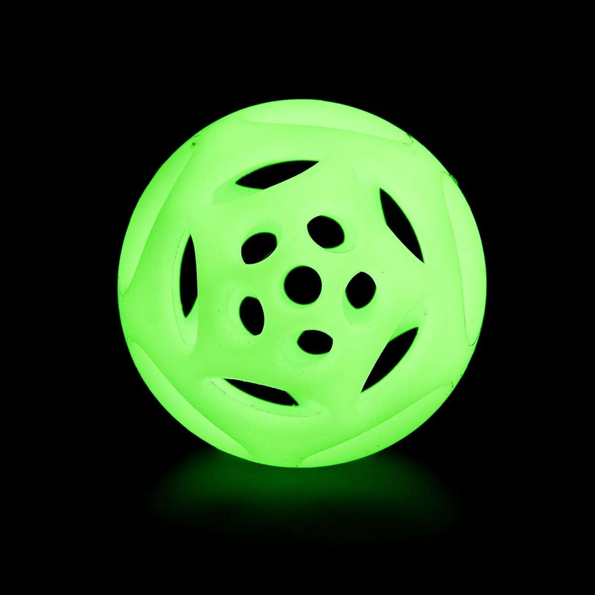 Chew King by Mammoth Glow-in-the-Dark Dog Fetch Balls (2-Pack), Lattice Rubber Fetch Toys for Night Play, High Bounce, Rechargeable Under Any Light, Large 4.5" - Image 2