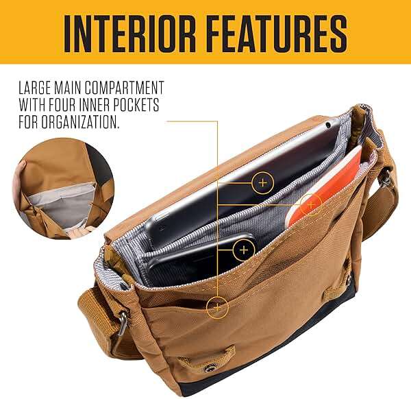Carhartt Crossbody Snap Bag, Durable, Adjustable Shoulder Bag with Flap Over Snap Closure - Image 3
