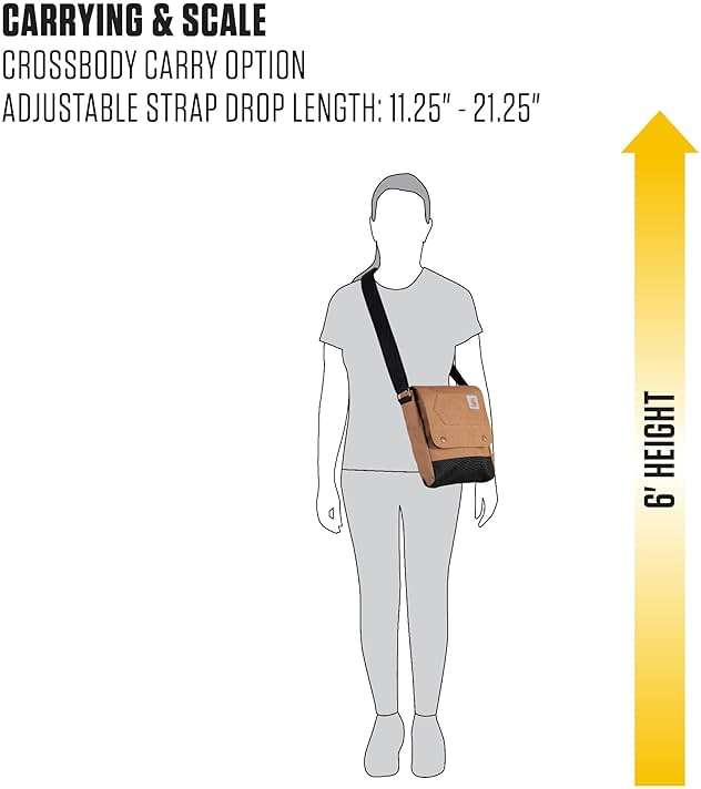 Carhartt Crossbody Snap Bag, Durable, Adjustable Shoulder Bag with Flap Over Snap Closure - Image 7