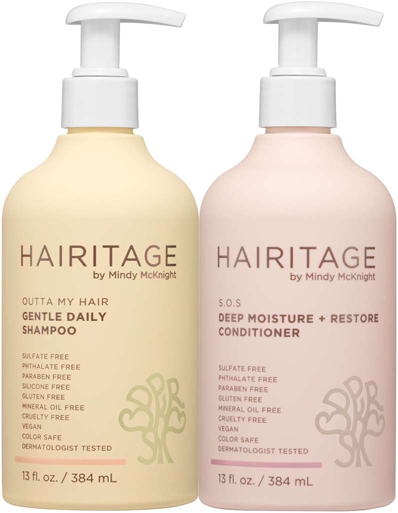 Hairitage Gentle Daily Moisture Shampoo and Conditioner Set - Split End + Bond Strengthening for Dry, Damaged Hair with Jojoba Oil - Anti-Frizz and Color Safe - Cherry + Amber Scent (13oz. 2-pack) - Image 1