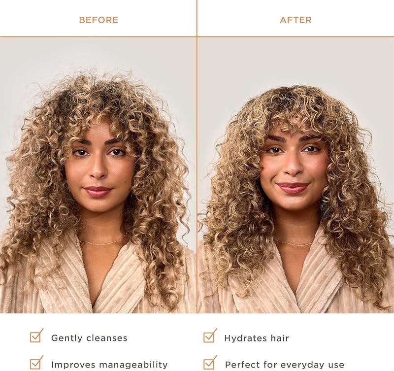 Hairitage Gentle Daily Moisture Shampoo and Conditioner Set - Split End + Bond Strengthening for Dry, Damaged Hair with Jojoba Oil - Anti-Frizz and Color Safe - Cherry + Amber Scent (13oz. 2-pack) - Image 5