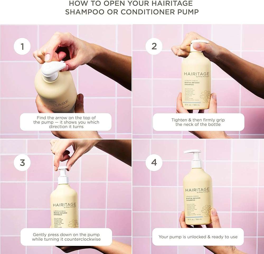 Hairitage Gentle Daily Moisture Shampoo and Conditioner Set - Split End + Bond Strengthening for Dry, Damaged Hair with Jojoba Oil - Anti-Frizz and Color Safe - Cherry + Amber Scent (13oz. 2-pack) - Image 8