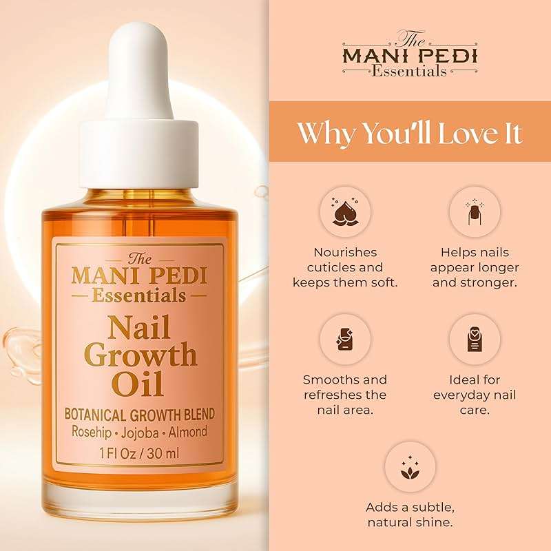 TMPE Nail Growth Oil 1 fl oz | Rosehip, Jojoba & Almond Oil Blend | Fast Nail Growth Serum for Stronger Longer Nails | Cuticle Oil Strengthener | Nourishing Nail Treatment for Brittle Damaged Nails - Image 3