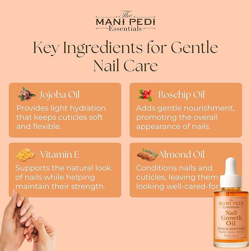 TMPE Nail Growth Oil 1 fl oz | Rosehip, Jojoba & Almond Oil Blend | Fast Nail Growth Serum for Stronger Longer Nails | Cuticle Oil Strengthener | Nourishing Nail Treatment for Brittle Damaged Nails - Image 4