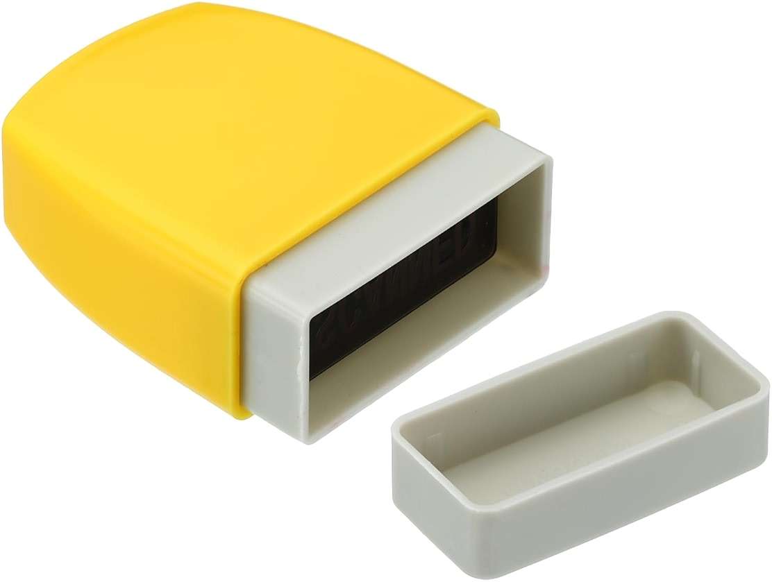 PATIKIL Scanned Notice Stamp Self Inking, Red Ink Office Stamps Pre Inked Message Stamp Refillable Business Stamp, Yellow - Image 6
