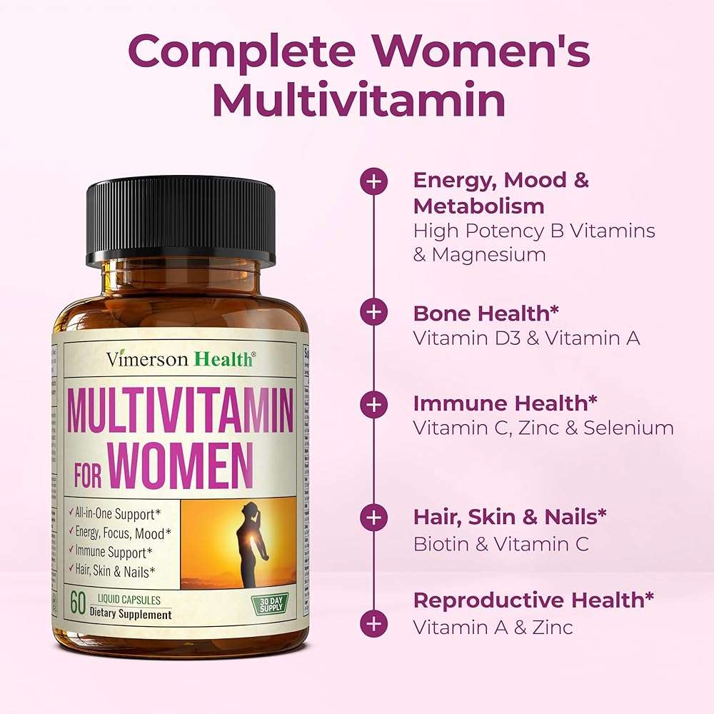 Vimerson Health Multivitamin for Women: Vitamins, Minerals and Bioavailable D3 for Focus and Energy Support – Daily Womens Multivitamins and Multiminerals – 60 Liquid Capsules - Image 5