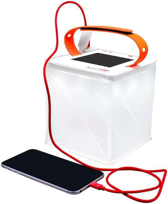 LuminAID Max Quick Inflate 2-in-1 Solar Camping Lantern and Phone Charger - Rechargeable LED Lamp for Camping, Hiking & Travel - Waterproof Emergency Light for Power Outages, Hurricane, Survival Kits - Image 1