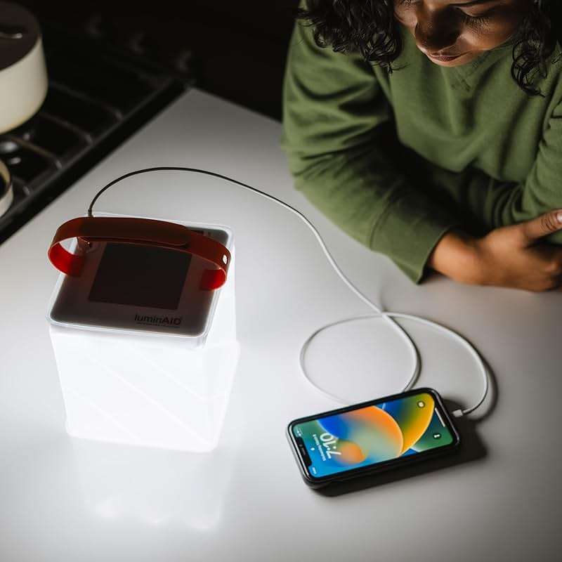 LuminAID Max Quick Inflate 2-in-1 Solar Camping Lantern and Phone Charger - Rechargeable LED Lamp for Camping, Hiking & Travel - Waterproof Emergency Light for Power Outages, Hurricane, Survival Kits - Image 2