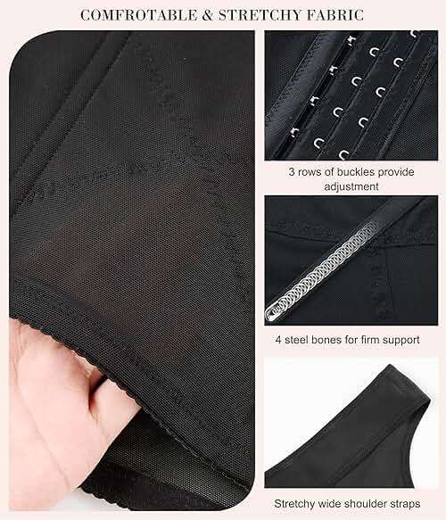 Nebility Waist Trainer for Women Corset Shapewear Tummy Control Body Shaper Vest Waist Cincher Shapewear - Image 4