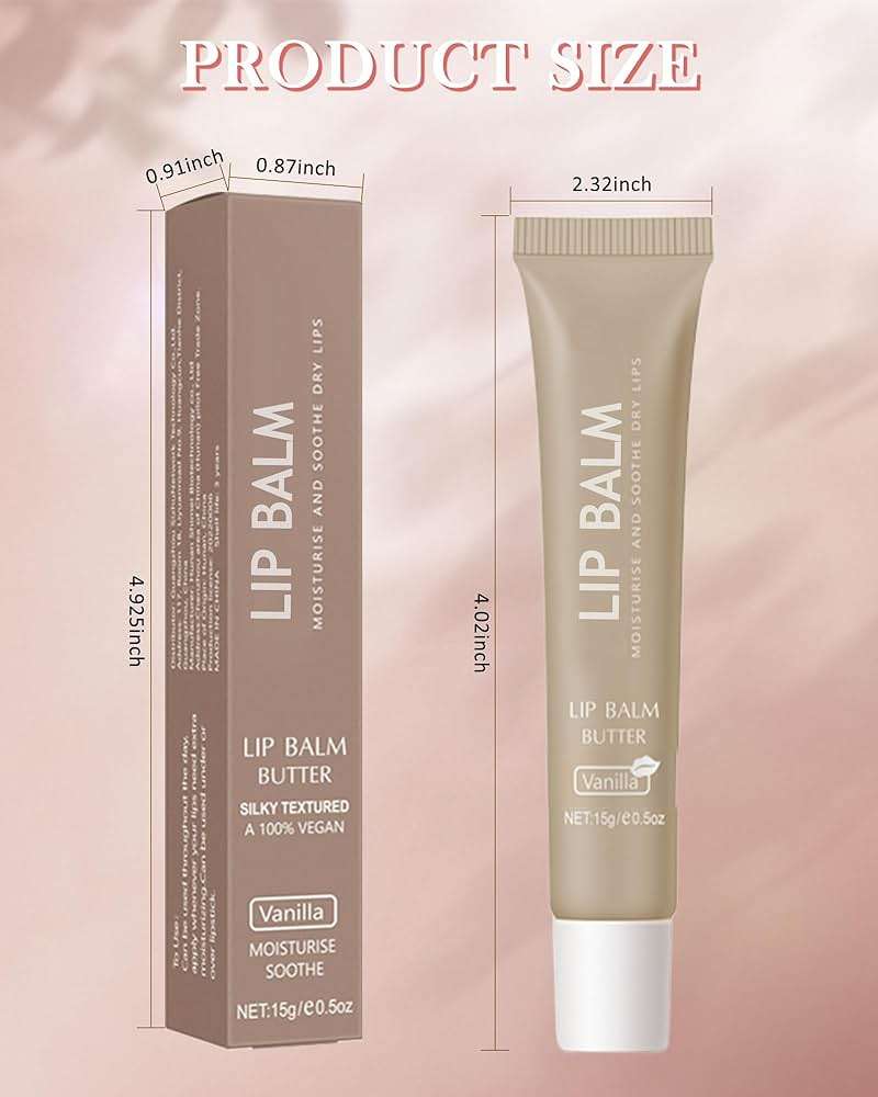 Lip Balm Butter Poppy, Hydrating Tinted Butter Lip Gloss,Clear Lip Mask Lip Care Moisturizer,Smooth Lip Treatment Balm,Yummy Glow Reviver Fat Lip Oil,Women's Mother's Day Makeup Gift for Women-04 - Image 7