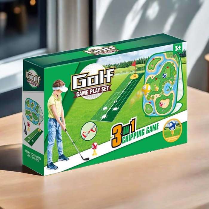 4-In-1 Kids Sticky Golf Games Set With Club, Golf Putting Practice Mat,3-Sided Golf Chipping Net, Multiple Game Modes, Golf Cornhole Board Set, Indoor & Outdoor Golf Practice For Kids & Adults - Image 7
