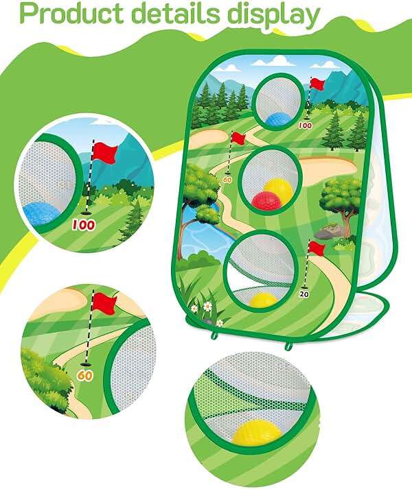 4-In-1 Kids Sticky Golf Games Set With Club, Golf Putting Practice Mat,3-Sided Golf Chipping Net, Multiple Game Modes, Golf Cornhole Board Set, Indoor & Outdoor Golf Practice For Kids & Adults - Image 8