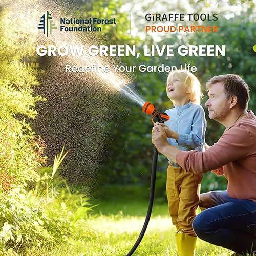 Giraffe Tools Garden Hose 100ft x 5/8", Water Hose Heavy Duty, Lightweight, Flexible Hybrid Hose, Male to Female Fittings - Image 7