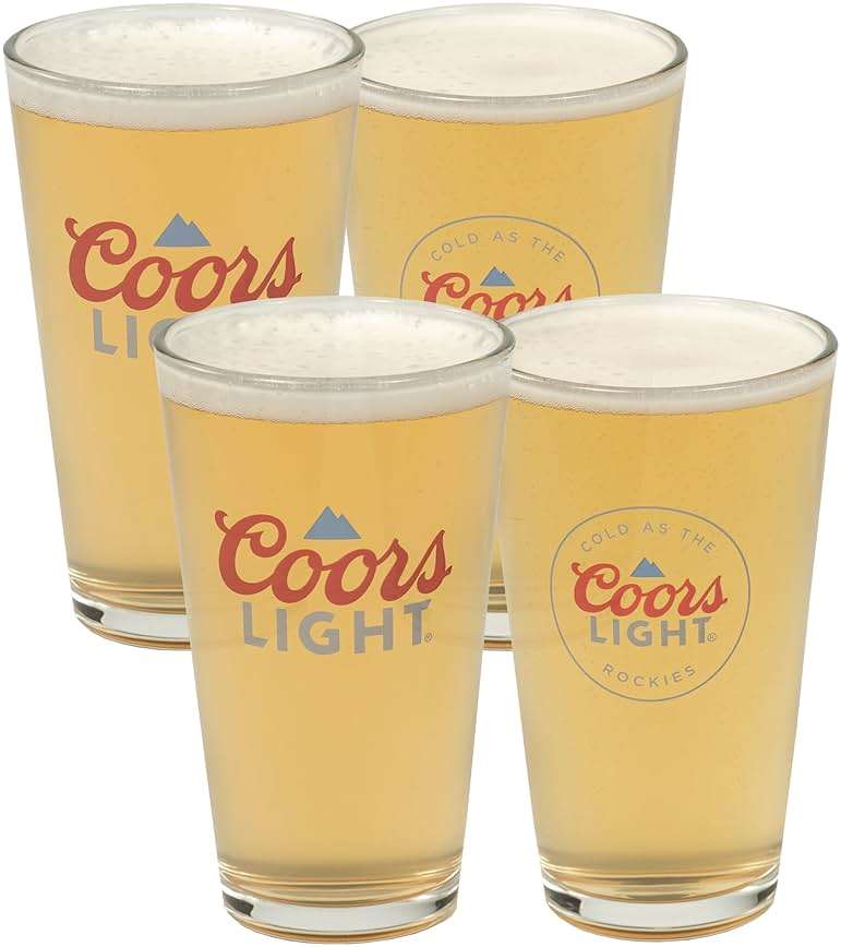 LORD'S ROCKS Coors Light Beer Glasses 16oz Pint Glass - Set of 4 Authentically Licensed Compatible - Image 2