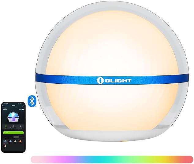 OLIGHT Sphere Smart Night Light, 75 lumens Stepless Dimming Table Lamp with Remotely APP Control, Magnetic Rechargeable RGB Ambient Lighting for Sleeping, Reading, and Relaxation - Image 1