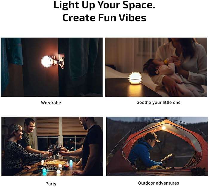 OLIGHT Sphere Smart Night Light, 75 lumens Stepless Dimming Table Lamp with Remotely APP Control, Magnetic Rechargeable RGB Ambient Lighting for Sleeping, Reading, and Relaxation - Image 6