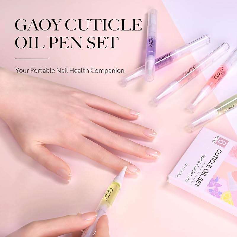 GAOY Cuticle Oil Pen Set, 6Pcs Manicure & Pedicure Accessories with Vitamin E for Nourished and Revitalized Nails, Professional Nail Growth Treatment & Repair Kit - Image 5