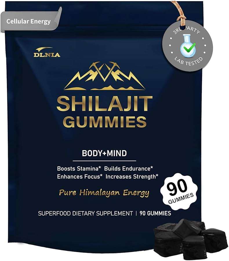 DLNIA 13-in-1 Shilajit Gummies with KSM-66® Ashwagandha | 4000 mg Himalayan Shilajit Extract (20:1), Choline & Botanicals | Sugar-Free, Vegan | Energy, Focus & Daily Vitality Support for Men & Women - Image 1