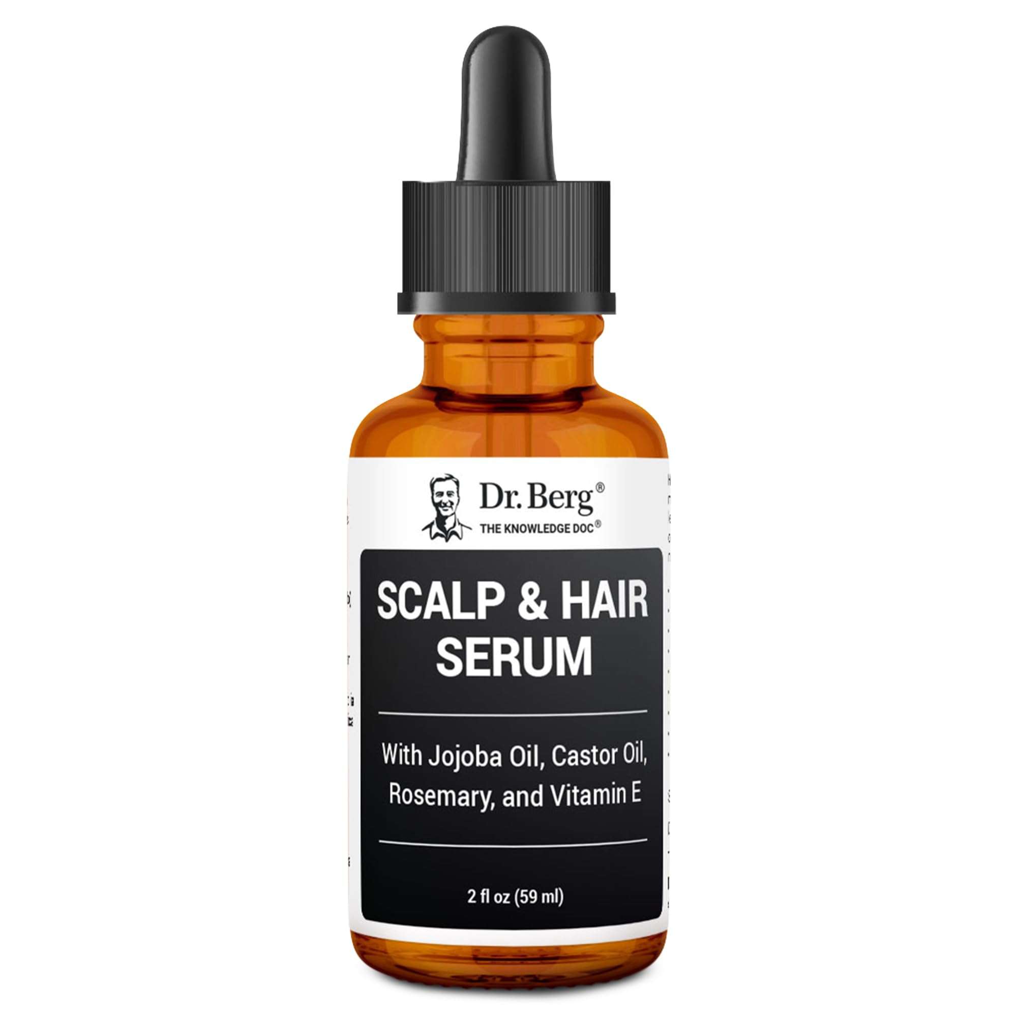 Dr. Berg Scalp & Hair Serum (Improved Formula) with Vitamin D3 & E - Clinically Tested, Paraben- and Sulfate-Free Hair Oil for Women & Men - Includes Rosemary Oil, Castor Oil & Jojoba Oil - 2 Fl oz - Image 1