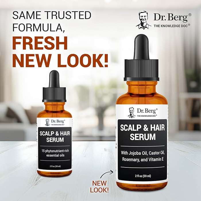Dr. Berg Scalp & Hair Serum (Improved Formula) with Vitamin D3 & E - Clinically Tested, Paraben- and Sulfate-Free Hair Oil for Women & Men - Includes Rosemary Oil, Castor Oil & Jojoba Oil - 2 Fl oz - Image 2