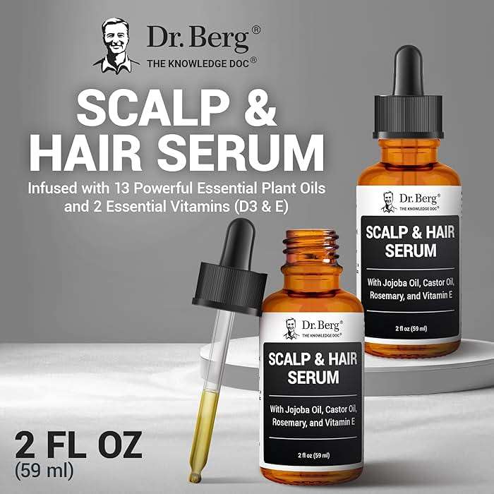 Dr. Berg Scalp & Hair Serum (Improved Formula) with Vitamin D3 & E - Clinically Tested, Paraben- and Sulfate-Free Hair Oil for Women & Men - Includes Rosemary Oil, Castor Oil & Jojoba Oil - 2 Fl oz - Image 5