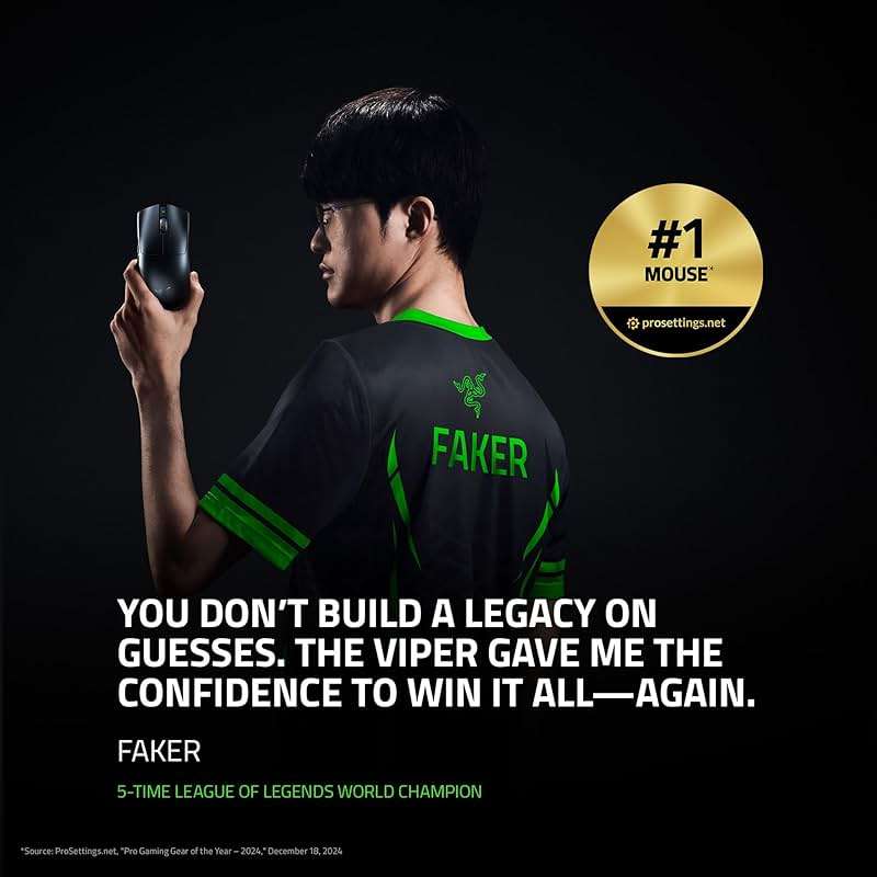 Razer Viper V3 Pro Wireless Esports Gaming Mouse: Symmetrical - 55g Lightweight - 8K Polling - 35K DPI Optical Sensor - Gen3 Optical Switches - 8 Programmable Buttons - 95 Hr Battery - White - Image 2