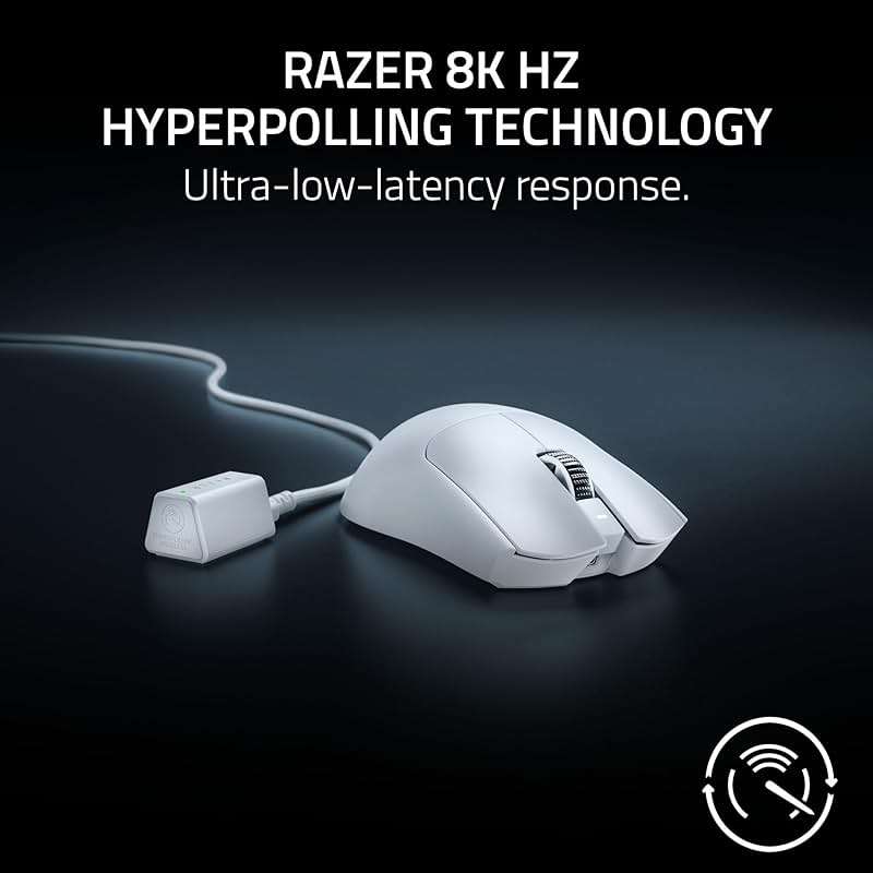 Razer Viper V3 Pro Wireless Esports Gaming Mouse: Symmetrical - 55g Lightweight - 8K Polling - 35K DPI Optical Sensor - Gen3 Optical Switches - 8 Programmable Buttons - 95 Hr Battery - White - Image 5