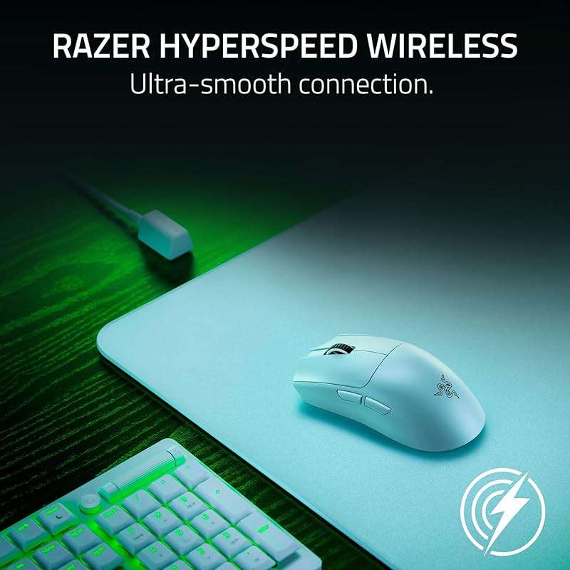 Razer Viper V3 Pro Wireless Esports Gaming Mouse: Symmetrical - 55g Lightweight - 8K Polling - 35K DPI Optical Sensor - Gen3 Optical Switches - 8 Programmable Buttons - 95 Hr Battery - White - Image 6