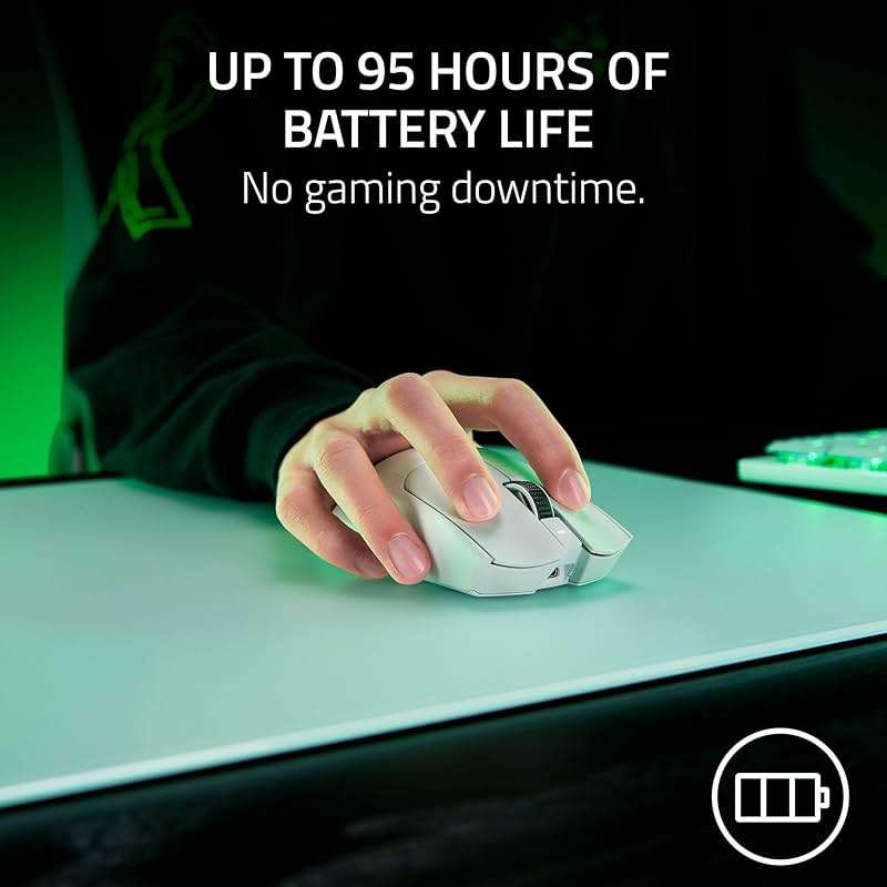 Razer Viper V3 Pro Wireless Esports Gaming Mouse: Symmetrical - 55g Lightweight - 8K Polling - 35K DPI Optical Sensor - Gen3 Optical Switches - 8 Programmable Buttons - 95 Hr Battery - White - Image 8