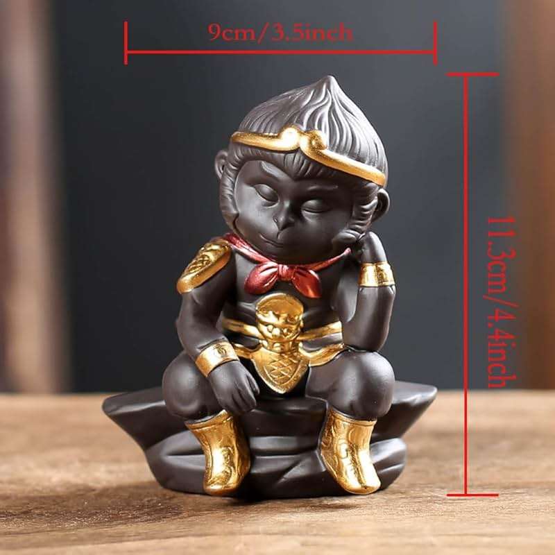 Hoobar Chinese Zisha Tea Pet Monkey King Figurine Statue Water Tea Tray Pet Handmade Monkey King Tea Pet for Kungfu Tea Tray A Gigt for Tea Lovers (Monkey King) - Image 2