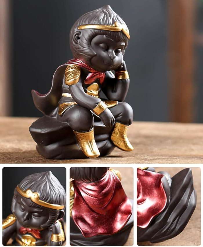 Hoobar Chinese Zisha Tea Pet Monkey King Figurine Statue Water Tea Tray Pet Handmade Monkey King Tea Pet for Kungfu Tea Tray A Gigt for Tea Lovers (Monkey King) - Image 4
