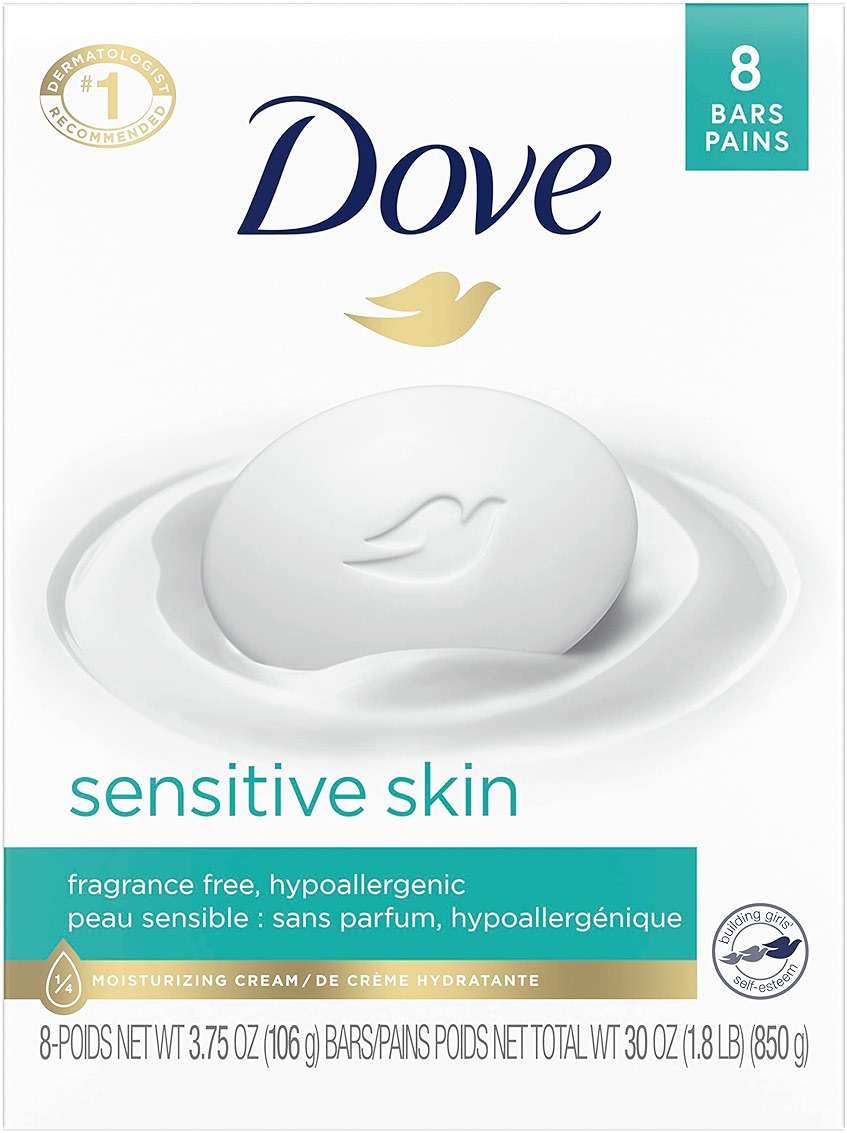 Dove Body Wash with Pump Sensitive Skin Hypoallergenic, Paraben-Free, Sulfate-Free & Beauty Bar More Moisturizing Than Bar Soap for Softer Skin, Fragrance Free, Hypoallergenic - Image 5