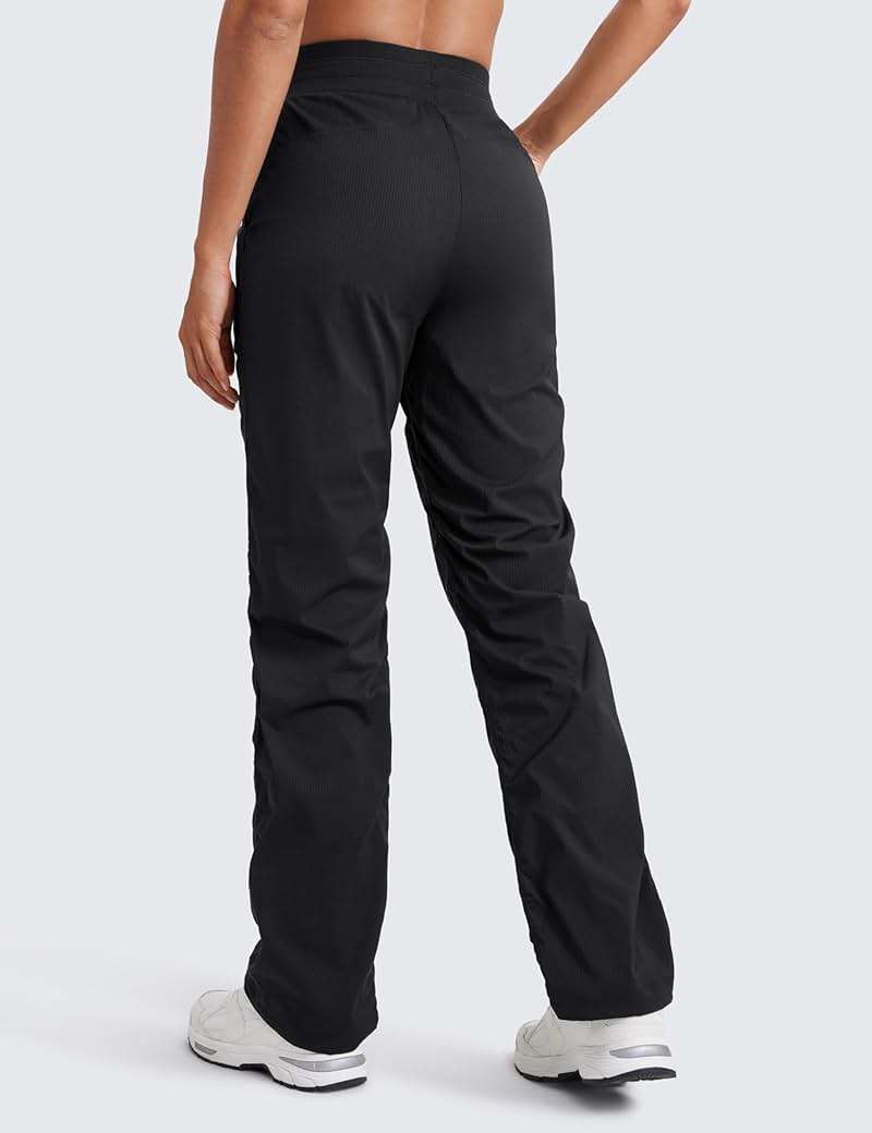 CRZ YOGA Lightweight Straight Leg Workout Pants for Women 28"/30"/32" - Ruched Casual Work Athletic Joggers with Pockets - Image 2