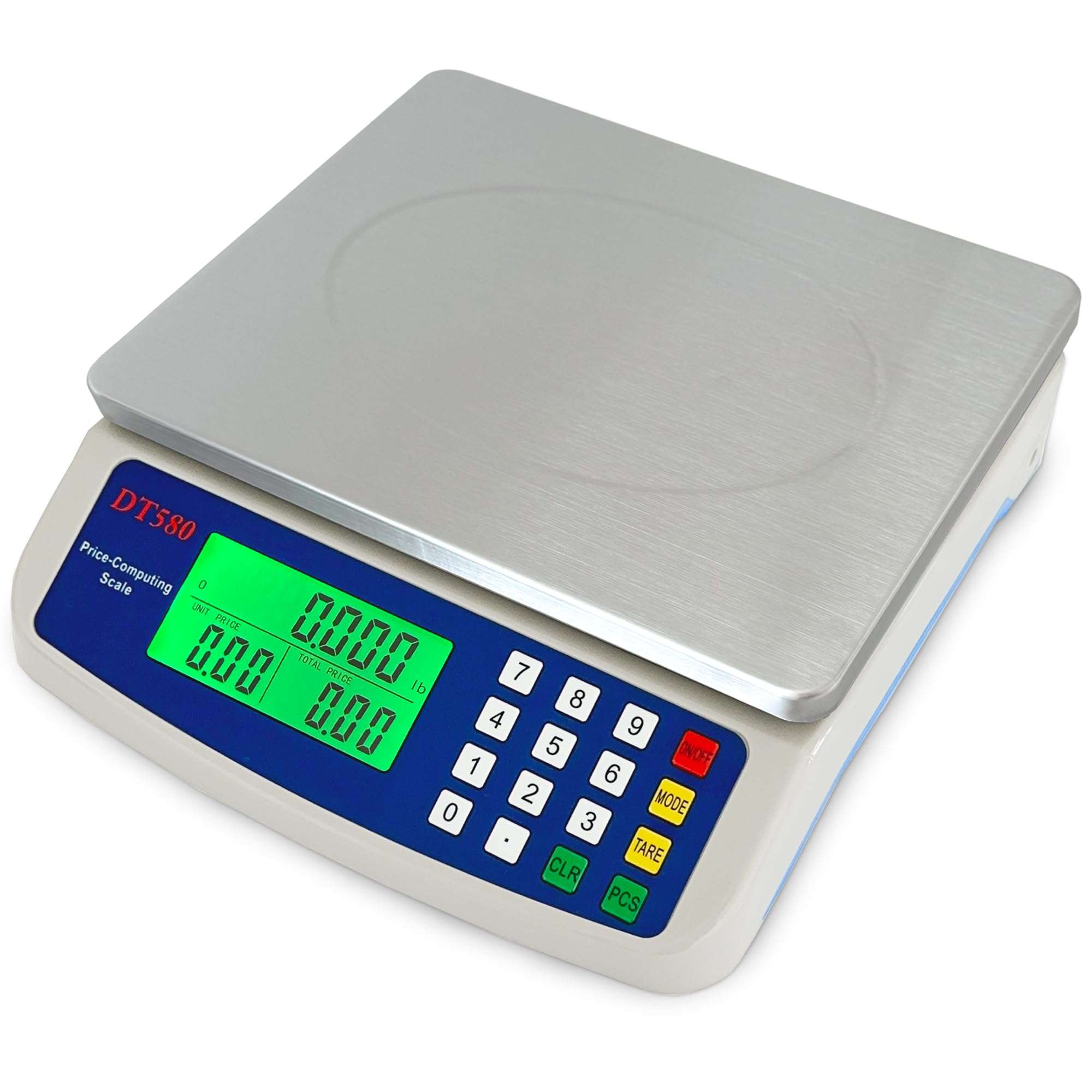 Large Digital Kitchen Scale 40kg/88lb Stainless Steel Price Computing Scale Counting Scale Deli Scale with LCD Display for Baking Bread Cooking Meat Prep Parts and Coins Adapter Included - Image 2
