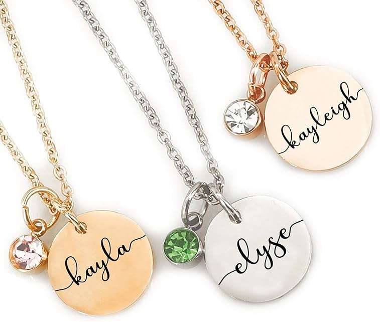Personalized Birthstone Necklace | Custom Name Necklace | Girlfriend Gift | Friend Necklace for Women | Kinsley Birthstone Necklace Custom KINSLEY-BS-DISC - Image 1