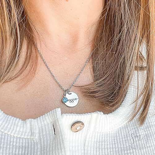 Personalized Birthstone Necklace | Custom Name Necklace | Girlfriend Gift | Friend Necklace for Women | Kinsley Birthstone Necklace Custom KINSLEY-BS-DISC - Image 2